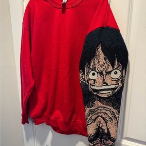 Anime Sleeve Sweatshirt Crewneck Pullover